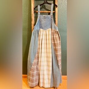 Plaid Patchwork Denim Dress